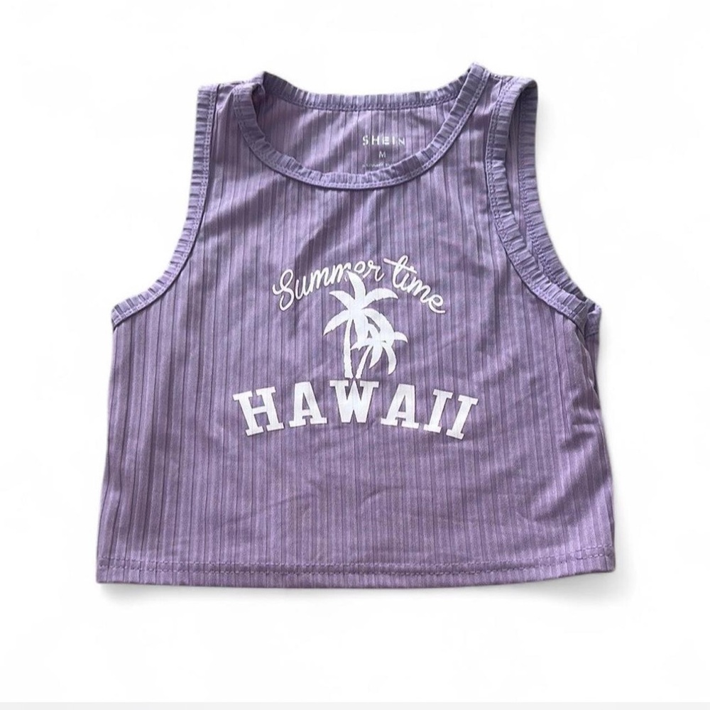 Purple Sleeveless Crop Top